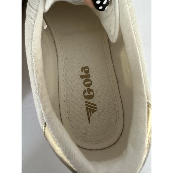 Gola Badminton Clas548 Casual Trainers Off White/Gold Size 8.5 - Picture 11 of 14